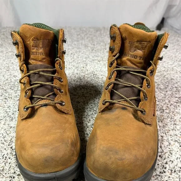Red Wing Men's King Toe Work Boots Brown Steel Toe Size 9.5 Waterproof - Picture 1 of 11